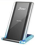 Wireless Charger, Seneo Upgraded 7.5W Stylish Qi Fast Wireless Charger Stand Compatible iPhone Xs, iPhone Xs Max, iPhone XR, iPhone X/8/8 Plus, 10W Galaxy Note 9/8/5/S9+/S9(No AC Adapter)