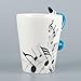 Neolith Novelty Music Coffee Mugs Tea Cup Unique Design Interesting Outline Blue Mugs Best Gift Love Music Cool Saxophone Holds Tea Coffee Milk Ceramic Mug with Gift Box Art Mug (13.5 oz, Darkblue)