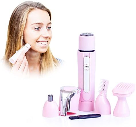 New 2018 Facial Hair Removal For Women Painless Electric Shaver 4 in 1 Kit – Facial Hair Remover, Eyebrow Trimmer, Nose Trimmer - Cordless &Portable