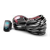 Nilight LED Light Bar Wiring Harness Kit 12AWG Heavy Duty 12V 5Pin Rocker Switch Laser On off Waterproof Switch Power Relay Blade Fuse-1 Lead,2 Years Warranty
