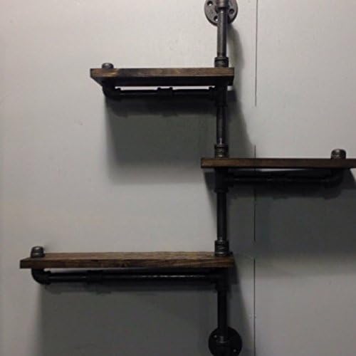 Diwhy Industrial Rustic Urban Pipe Wall Shelf 3 Tiers Shelving