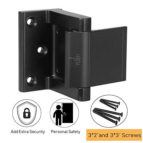 Home Security Door Lock,Child Proof Door Reinforcement Lock with 3''Screws for Inward Swinging Door, Privacy Door Lock Deadbolt Defend Home and Hotels - Thumbnail 7