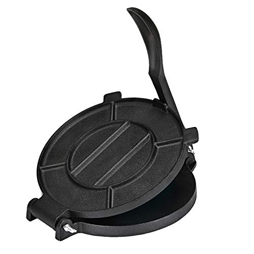 Bioexcel 8Inch Premium Grade Cast Iron Tortilla Press tortillas Maker with Handle, Black