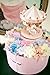 Carousel Happy Birthday Cake Bunting Topper Cake Topper Garland, Birthday Party Cake Decorations Plastic Merry-Go-Round Horse Christmas Birthday Gift Carousel Music Box, (Pink)