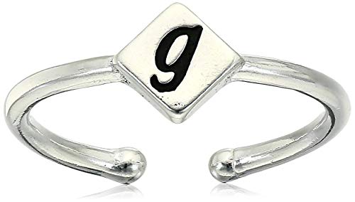 Anillo ajustable con inicial G de Alex and Ani para mujer, plata de ley