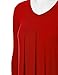 MBJ WT1166 Womens V-Neck Long Sleeve Pleats Tunic Dress Top M RED