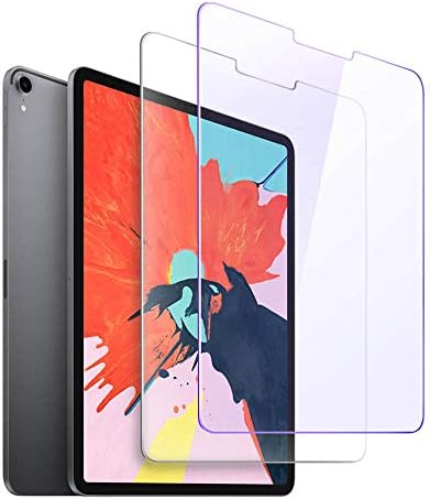 Screen Protector for iPad Pro 11 Inch [ Face ID Compatible],Tempered Glass Screen Protector for iPad Pro 11'' 2018 Released [2-Pack] [Clear and Anti Blue] [Installation Wings]