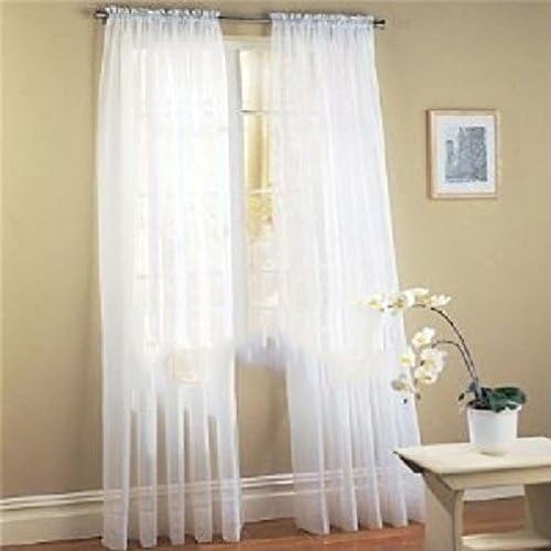LUCKYAZ 1pcs Voile Tulle Room Window Curtain Sheer Voile Panel Drapes Curtain