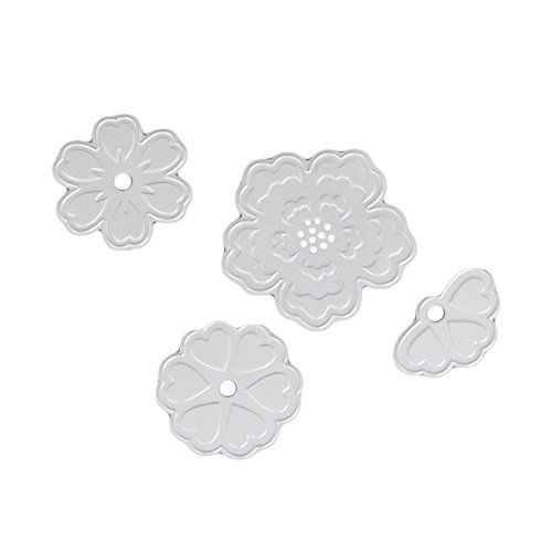 NNDA CO 4PCS Flower Metal Cutting Dies Stencils DIY Scrapbooking Album Paper Card Craft