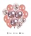 Rose Gold Confetti Balloons, Confetti Round 12inch Latex Balloons and 18inch Foil Mylar Balloon Birthday Baby Bridal Shower Party Decorations