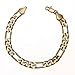 Mens 18k Yellow Gold Plated 24in Figaro Chain Necklace 5.6 MM & Bracelet Set nn
