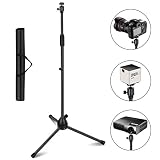 Projector Stand, Thustar Portable Tripod Stand Lightweight Adjustable Height 29.5" to 55.1" Floor Stand Holder 360°Swivel Ball Head for Projector, Small Camera, Webcam, GoPro with Carry Bag