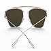 Elegant Metal Reflection Mirror Frame Sunglasses (Rose Gold)