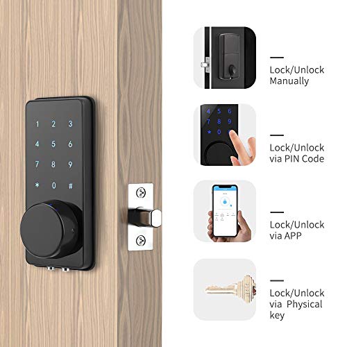 Smart Lock for Front Door, Keyless Entry Deadbolt Door Lock with Touchscreen Keypad,Laxre Bluetooth Deadbolt with Keys… - Image 3