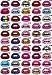 10pcs Lips Sticker Art Temporary Tattoos - Random Styles