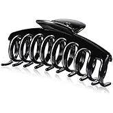 Liasun 4.3" Jelly Color Hair Claw Clip-Acrylic Strong Holding Power Hair Clips Hairgrip for Women and Girls Hair Barrettes for Medium or Long Hair (A-Black)