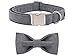 Lionet Paws Dog Collar with Bowtie, Durable Adjustable and Comfortable Cotton Collar for Medium Dogs, Neck 12-22inthumb 2