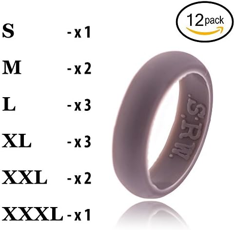 Womens Silicone Wedding Ring - Sturdy, Safe & Stylish- Easy Exchanges- Lifetime Replacement โ Breast Cancer Awareness