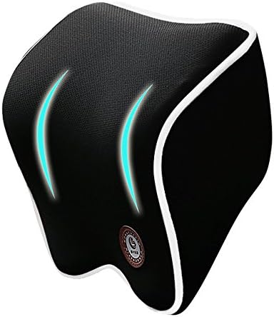 QEGGS Car Pillow Headrest Pillow Soft Neck Seat Support Pillow Memory Foam Decorative For Driving Travel,Black-White
