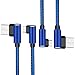 CTREEY Compatible for USB Type C Cable Right Angle, 90 Degree [3 Pack 3ft 6ft 10ft] 2.0 Fast Charger Nylon Braided Cord for Samsung Galaxy S9 S8 Plus Note 9 8,Google Pixel XL,Moto Z Z2,LG V30 G6 G5