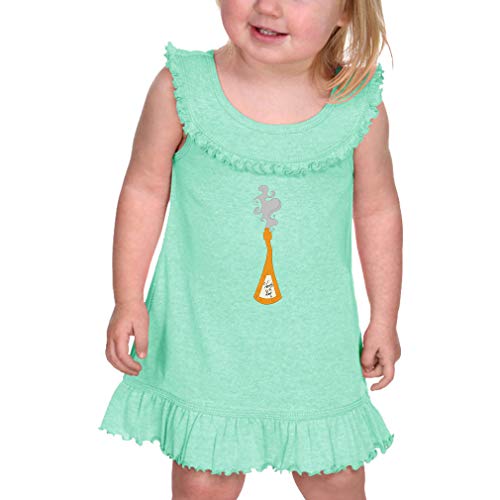 Cute Rascals Deadly Light Shade Orange Taped Neck Cotton/Polyester Infant Girl Ruffle Tank Dress - Ice Green, 18 Months