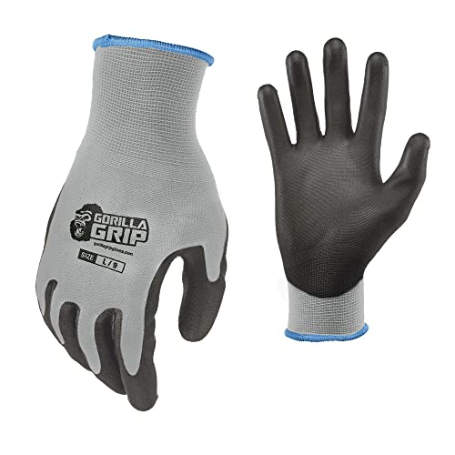 Gorilla Grip Work Gloves, Never Slip Maximum Grip All-Purpose, Gloves for Men,…