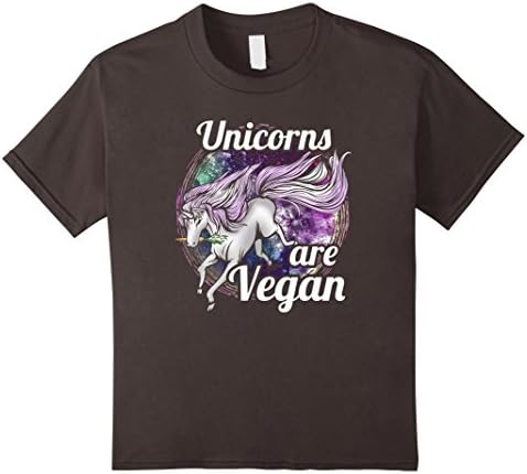 Kids Unicorns are Vegan T-Shirt - Funny Unicorn 12 Asphalt