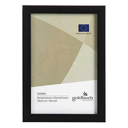 goldbuch Skandi 90 0892 Picture Frame 10 x 15 cm Real Wood Single Frame with Wall Mount Black