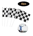 Checkered Racing Flag,Fashionclubs Race Car Pennant Flag Banner with Plastic Stick,50-Pack,8inch x 5.5inch,For Racing,Race Car Party,Sport Events,Kids Birthday