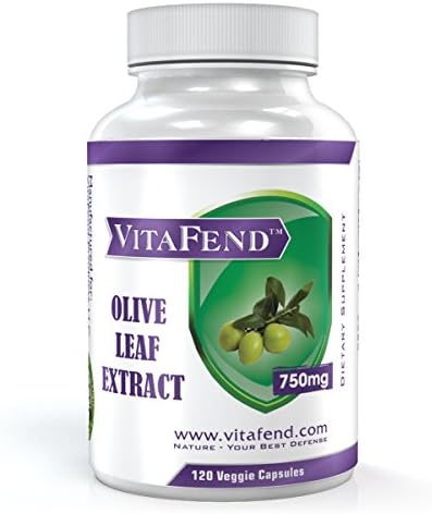 VitaFend Vegetarian Olive Leaf Extract 750 mg 120 Capsules, Non-GMO