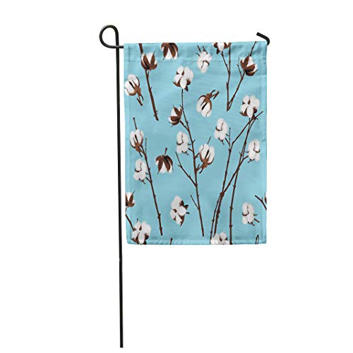 Semtomn Garden Flag 28x40 Inches Print On Two Side Polyester Blue Leaf Plants Cyan Pattern Brown Organic Agriculture Ball Beautiful Bio Boll Home Yard Farm Fade Resistant Outdoor House Decor Flag