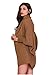 LOBiI78lu Women's Batwing Knitted Long Cardigan Sweater Coat Warm Jumper,Khaki,One Size