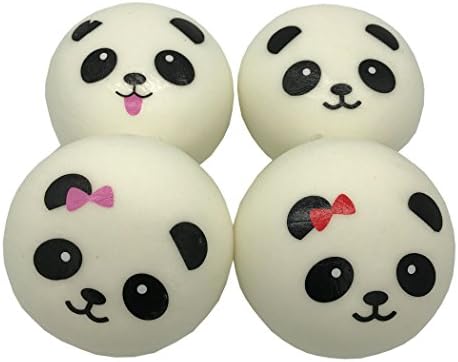 Kayoon Random 4PCS 10CM Super Kawaii Jumbo Panda Bread Phone Charms Squishy Toys Bun Bag Straps Pendant Gifts