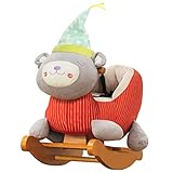 labebe - Baby Rocking Horse, Kid Ride On Toy for 1-3 Year Old, Infant (Boy Girl) Plush Animal Rocker, Toddler/Child Stuffed Ride Toy for Outdoor Indoor, Red Bear Rocker Toy,Nursery Child Birthday Gift