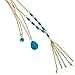 Jovono Boho Layered Necklace Gold Turquoise Pendant Necklaces Tassel Chain Jwwelry for Women and Girls (7Turquoise)