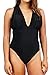 Cupshe Fashion Women's Black Front Cross One-piece Padding Swimsuit (XXL), Black