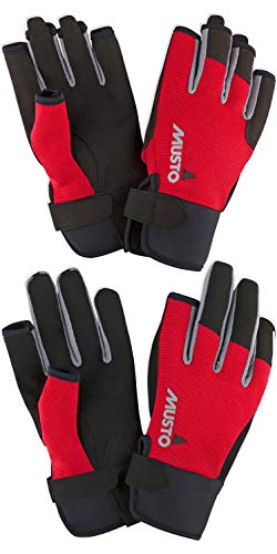 Musto Essential Sailing Yachting and Dinghy Long Finger & Short Finger Sailing Yachting and Dinghy Gloves Red - Easy Stretch - Thumbnail 4