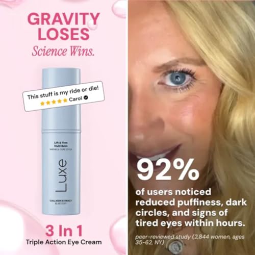 Luxe Korean Under Eye Balm – Lift & Firm 3-in-1 Multi Balm Stick, Hydrating, Smoothing, and Refreshing Eye Care for Dark Circles, Puffiness, and Fine Lines, with PDRN Collagen Extract