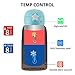 Unicorn Water Bottle with Straw for Kids, Cute Toddler Stainless Steel Thermos Cup with Carrier Holder Shoulder Strap and Spare Cover Lid, Insulated Leakproof BPA Free Flip Lid (18.6 oz Blue)