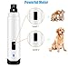 qOXOp Dog Nail Grinder 2019 Upgraded Professional 2-Speed Electric Pet Nail Trimmer Gentle Painless Paws Trimming & Smoothing for Small Medium Large Dogs [Slobber Collar]- White