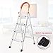 DGCUS Lightweight Aluminum 4 Step Ladder Folding Step Stool 5-Foot Stepladders Home and Kitchen Anti-Slip Sturdy and Wide Pedal Ladders 300lbs Capacity Space Saving