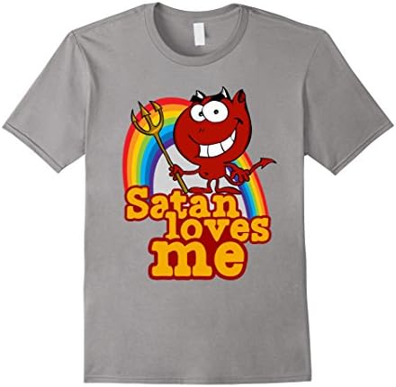 Men's Red Devil: Satan Loves ME t-Shirt Large Slate