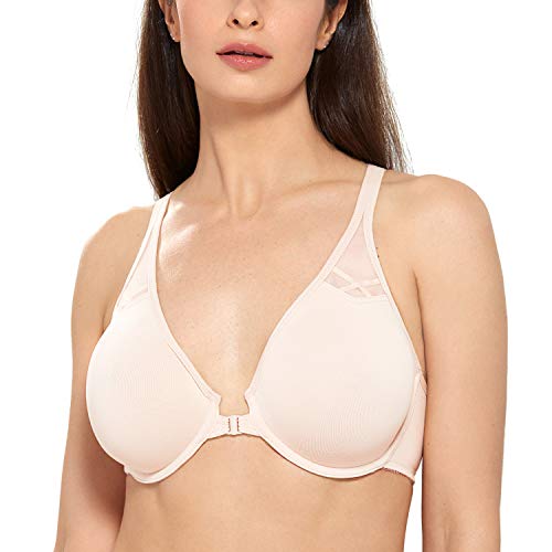 DELIMIRA Women's Front Closure Racerback Size Bra