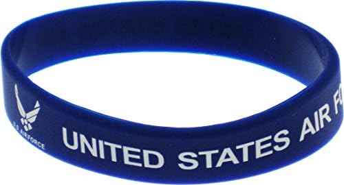 United States Air Force Silicone Rubber Wristband Bracelet [Adult - Blue]
