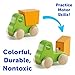 Hape Wooden Cars Infant Toys Wooden Toy Cars Airplane Truck and Helicopter Baby Wooden Toys, Tummy Time Push Toys Wooden Toddler Toys (4 Vehicles)