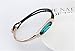 Mondaynoon Deal of the Day Swarovski Element Crystal Jewelry Womens Half Leather Stainless Steel Bracelet, Elegant Lady Cuff Bangle with Rope (Colorful Blue)