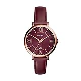 Fossil Women's ES4099 Jacqueline Three-Hand Date Wine Leather Watch