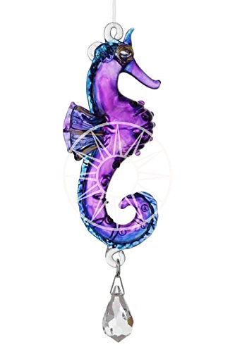 Handmade Fantasy Glass Seahorse Crystal Suncatcher Gift Purple