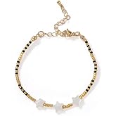 Opalencian Rainbow Gold Beaded Bracelets for Women Dainty White Star Friendship Bracelet Handmade Fashion Charm Jewelry Gifts