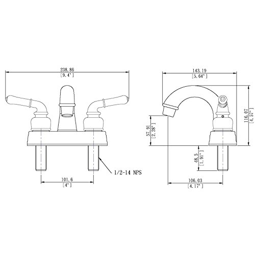 HowPlum RV Mobile Home Bathroom Sink Faucet, Oil Rubbed Bronze - Thumbnail 4